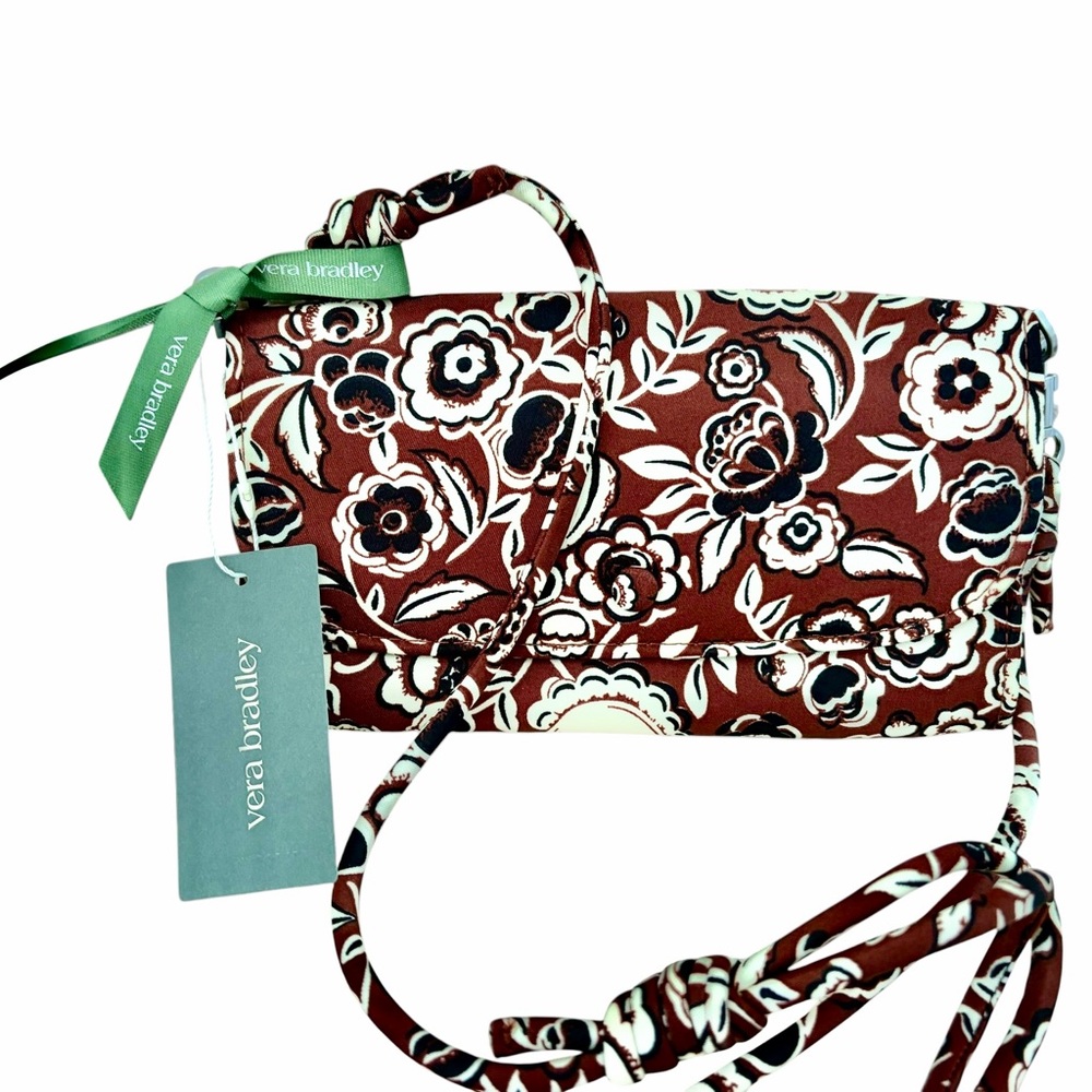 NWT VERA BRADLEY MARRAKESH VINES CREAM WILDWOOD WALLET CROSSBODY